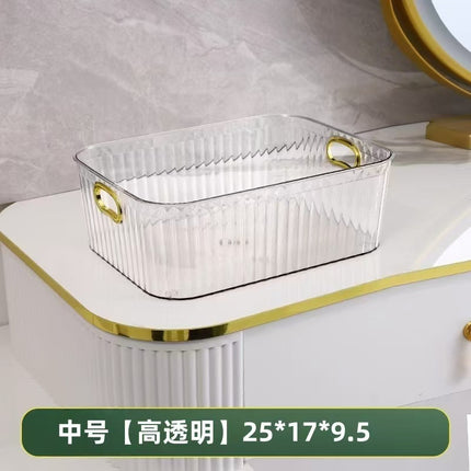 Pet Light Luxury Mirror Cabinet Storage Box Desktop Cosmetics Storage Rack Cabinet Sundry Organizer Compartment Drawer Storage