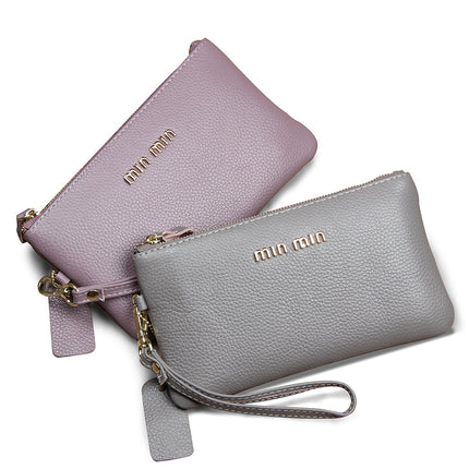 Ultra-thin Top Layer Cowhide Clutch Bag Women's All-match Fashion Big Brand Zipper Mobile Phone Bag Genuine Leather Long Wallet New