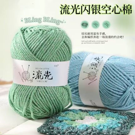 Upgraded Bright Silk Hollow Cotton Hand-woven Hat DIY Bag Anti-pilling Glow Hollow Cotton Group
