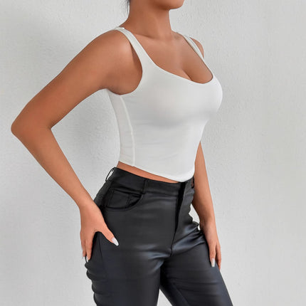 2025 Cross-border New Summer High-end U-collar Sling Slim Inner Wear European and American Sexy Outer Wear Beautiful Back Small Vest