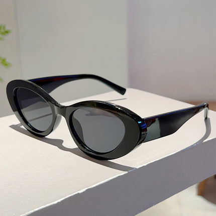 European and American Style Cat's Eye Small Frame Korean Style Trendy Sunglasses Small Chanel Style High-Level Street Shot Slim Look Jelly Color Sunglasses