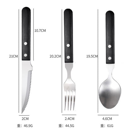 Cross-border Wooden Handle Steak Knife and Fork Two-piece Set Household Western-style Tableware Stainless Steel Main Knife Dishpoint Fork in stock Batch