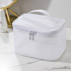 [white single layer] mesh cosmetic bag