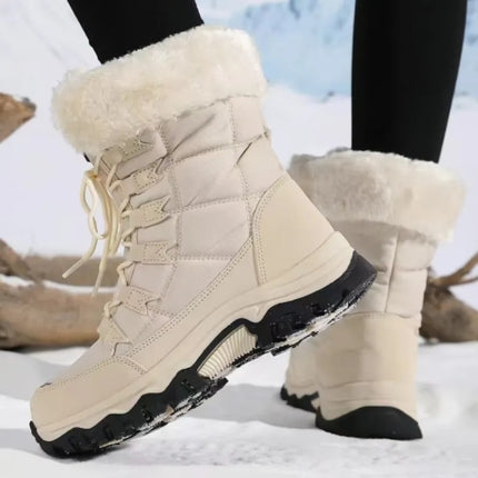 Warm Boots, Snow Boots, Plus Size, Thickened Outdoor Cold-Proof Snow Boots, Winter Women's Fleece-Lined Boots