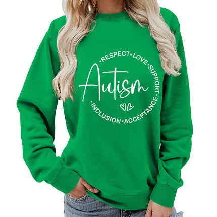 Foreign trade supply autism printing round neck women's coat vests foreign trade supply autumn and winter coat leisure wide pine Europe