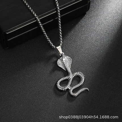 Cross-Border Jewelry New Model Cobra Necklace Punk Metal Animal 2026 New Year of the Snake Zodiac Pendant Necklace