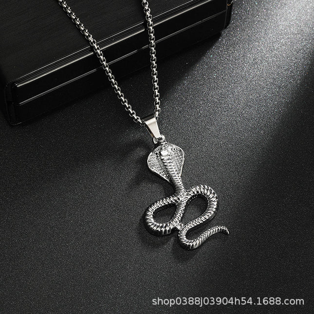 Cross-Border Jewelry New Model Cobra Necklace Punk Metal Animal 2026 New Year of the Snake Zodiac Pendant Necklace