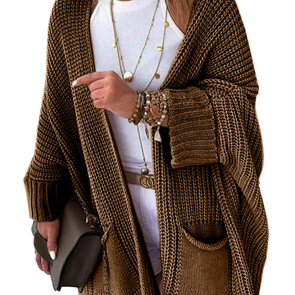 Foreign Trade Cross-border Europe and America Amazon temu Factory Sweater Women's Knitted Clear Color Long Sleeve Cardigan Jacket Fashion Autumn and Winter