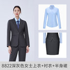 8822 dark gray Women Top Shirt Skirt / S