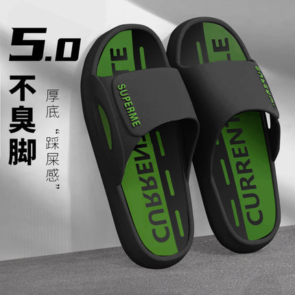 Popular Style Slip-on Feeling 2025 New Style Slippers Men's Outfit Fashionable Household Indoor Wear-resistant Thick-soled Office Shoes