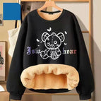 Round neck lambswool sweater-best bear Black / M