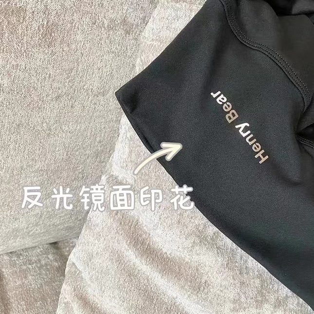2025 Spring Letter Print Shark Pants Women's Outerwear Thin Breathable Slim Nine-Point Small Feet Tight Leggings Women