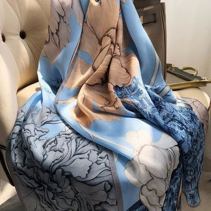 2024 New Arrival Li Brocade Satin Scarf Women's Elegant Printed Fashionable Scarf Spring Autumn Winter Scarf Scarf Shawl