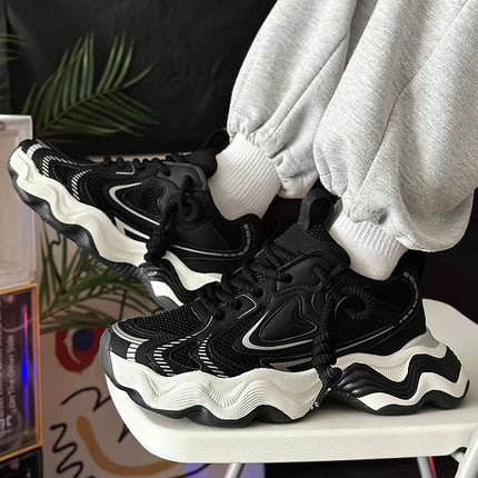 Men's Trendy Shoes 2026 Spring New Style Height-Increasing Breathable Casual Sports Internet Celebrity Dad Shoes Men's Shoes