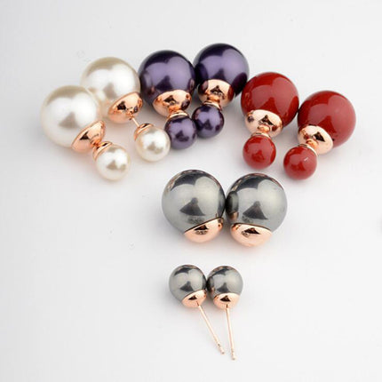 New Korean style star with fashion pearl earrings sweet temperament girl earrings double-sided pearl multi-wear method