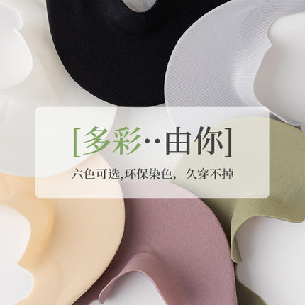 Women's Summer No-Show Socks, Seamless Ice Silk, Non-Slip Silicone, Pure Cotton Bottom, Sponge Shock Absorption, Low-Cut Invisible Short Socks