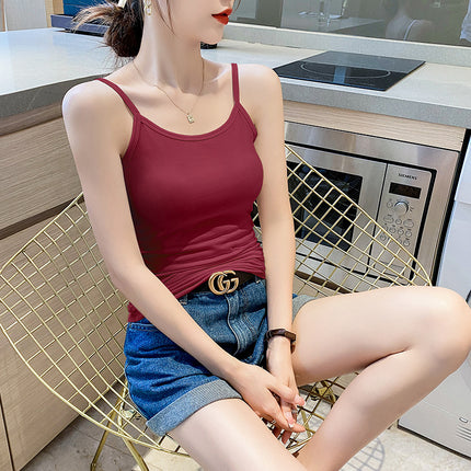 Beautiful Back Sexy Collarbone Inner Base Camisole Women's Summer Outer Wear V-Neck Tight Small Top