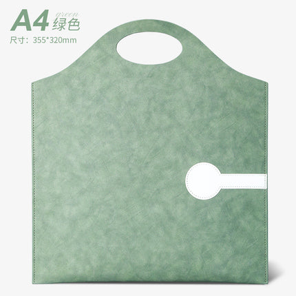A4 Leather File Bag Handbag Custom Printable Logo Waterproof Storage Portable File Bag A4 Small Data Bag