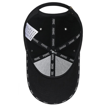 Baseball Cap for Men, New Spring/Summer Trendy Korean Style Embroidered Versatile Hard-Brimmed Large Brim Sun Protection Visor Cap