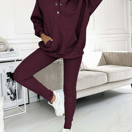 Amazon Hot Products Women's Sports Casual Hooded Sweater Thickened Thread Slim Vest Pants Three-Piece Set