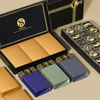 S160 [navy blue + bamboo green + stone gray] gold brick box / L