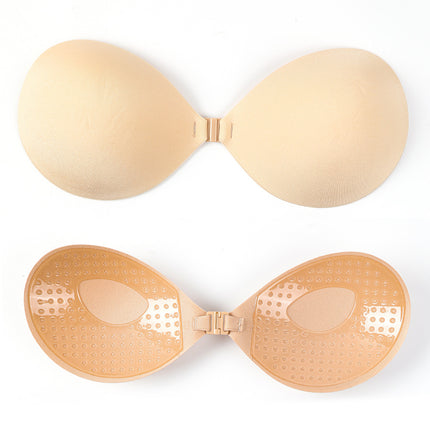 Cross-border Strapless Invisible Bra Lycra Glossy Cloth Round Cup Gathered Breathable Wedding Dress Breast Sticker Silicone Bra Patch