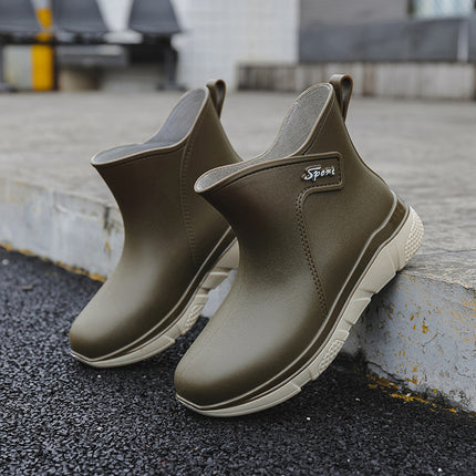 Fashionable Waterproof Rain Boots for Women, Fashionable Mid-Calf Water Boots, Lightweight Outer Overshoes, Non-Slip, Versatile and Wear-Resistant for All Seasons