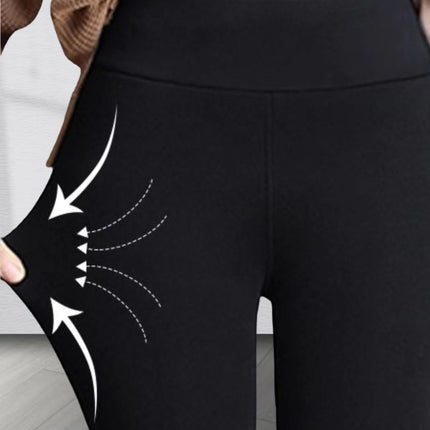 Black Leggings for Women, Suitable for Wearing Outside in Autumn and Winter, with Fleece Lining, High Waist, Stretchy, Thickened, Slim-Fit Long Pants, Cross-Border Fleece Pants
