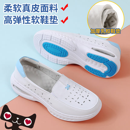 Nurse Shoes Women's Hole-In-The-Wall Soft Sole Breathable Non-Tiring Feet Hollow Summer Sandals Thick-Soled Air Cushion Medical Shoes