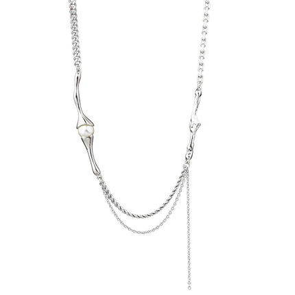 Factory direct pearl tassel personality star mans tassel necklace women's niche light luxury temperament neck chain all-match autumn and winter chain