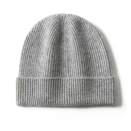 Thickened Cashmere Knit Hat for Men, Solid Color Versatile Beanie, Casual Turban Hat, Outdoor Cycling Cold Hat
