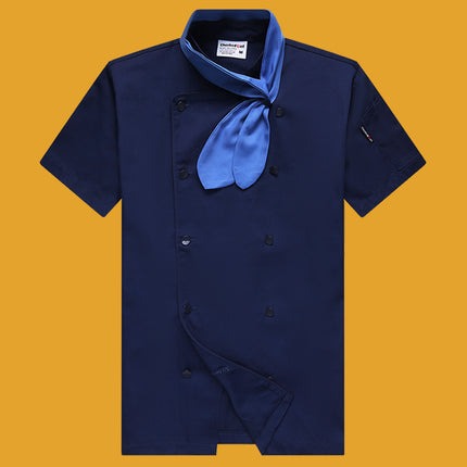 Sun Honglei Same Style Summer Chef Clothes Short-sleeved Breathable Hotel Catering Kitchen Work Clothes Men's and Women's Long-sleeved suit Clothes