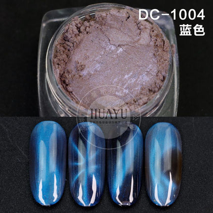 Cross-Border Popular Cat Eye Nail Polish Magnetic Powder Optical Chameleon Magnetic Powder Gradient Color 3D Cat Eye Powder Mirror Magnetic Powder