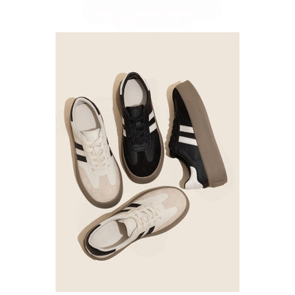 White Shoes 2025 Spring & Fall Sports Shoes Thick-Soled Heightening Casual Sneakers Women's Genuine Leather Classic Retro Versatile Moral Training Shoes