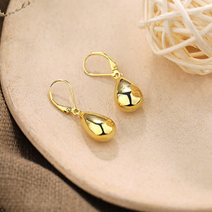 Amazon Glossy Teardrop-Shaped Earrings 2026 New Trendy High-End Stylish Earrings Versatile and Face-Slimming