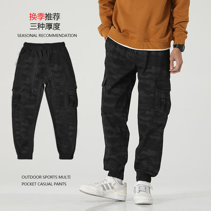 Spring and Summer Thin Multi-pocket Pants Men's Loose plus size Stretch Straight Casual Pants Men's Fashionable Breathable Work Pants