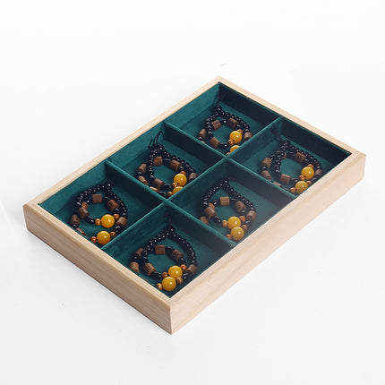 Solid wood watch tray earrings rack ring tray household jewelry rack storage tray bracelet rack stall jewelry display stand