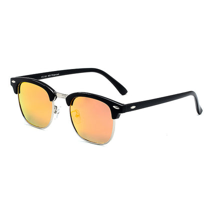Classic sunglasses retro rice nail half frame sunglasses fashion color film reflective glasses cross-border manufacturers wholesale