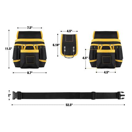Cross-border multifunctional adjustable multi-pocket strong magnetic repair kit waist bag tool storage belt waist bag wholesale