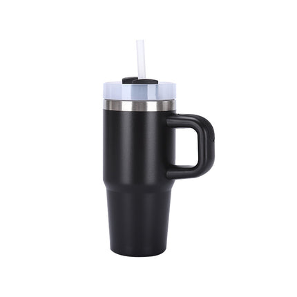14oz Large-Capacity Handle Car Cup 304 Stainless Steel Thermal Insulation Ice Cup Outdoor High-Looking Straw Cup
