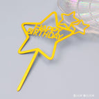 10 pieces of double five-pointed star gold acrylic