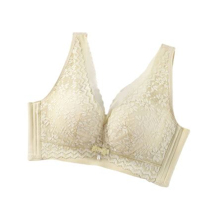 Thin Upper and Thick Lower Non-magnetic New Style Comfortable Underwear without Steel Rings for Women Gathering and Tucking Paramilis Skin-friendly Breathable Adjustable Bra
