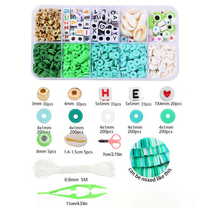European and American Cross-border 24-grid Clay Bead Bracelet Making Kit 3mm23 Color Bead Bracelet Making DIY Jewelry Kit