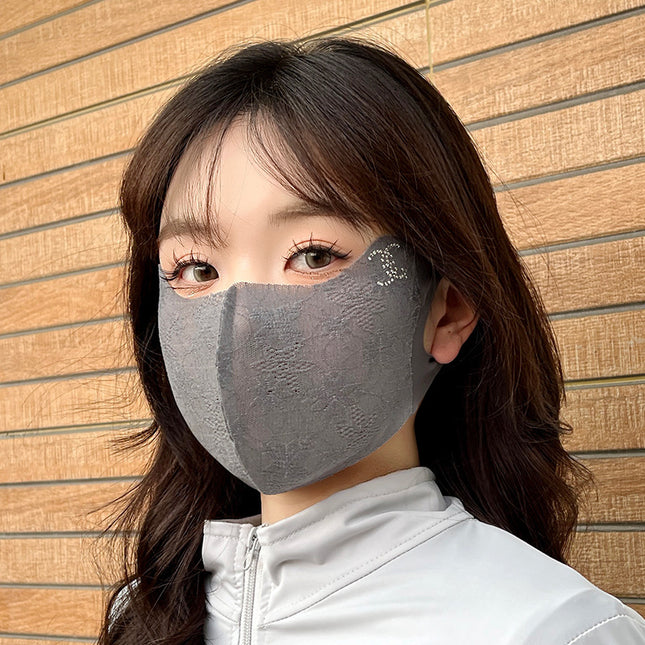 Summer Lace Sunscreen Mask Anti-ultraviolet Ice Silk Stereo Thin Mask High-value Eye-protecting Corner Breathable Sunshade