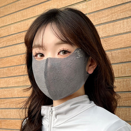 Summer Lace Sunscreen Mask Anti-ultraviolet Ice Silk Stereo Thin Mask High-value Eye-protecting Corner Breathable Sunshade