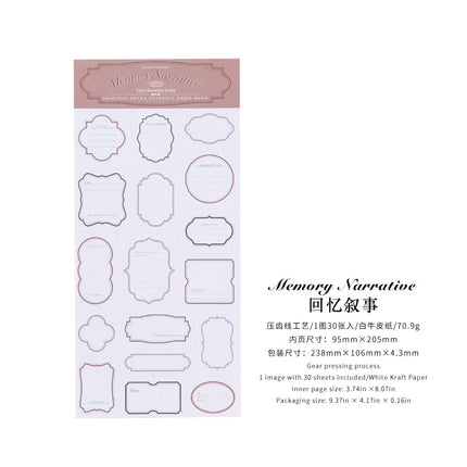 Sugar poem label note book time recorder original retro literature DIY material decoration base note paper