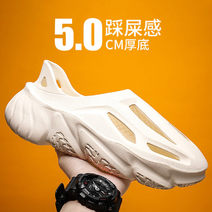 2023 New Men's Sandals Casual Garden Shoes Men's Outdoor Slippers Breathable Hole Shoes Men's Thick Sole Beach Shoes for Men
