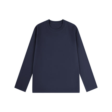 Men's Long-Sleeved Round-Neck T-Shirt for Spring and Autumn, White Base Layer Shirt, Skin-Friendly Men's T-Shirt, Premium Gray
