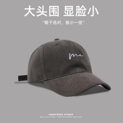 Four Seasons Hat Women's Big Head Baseball Cap Men's Trendy Niche Design Sense All-match Sports Korean Style Cap Shiny Face