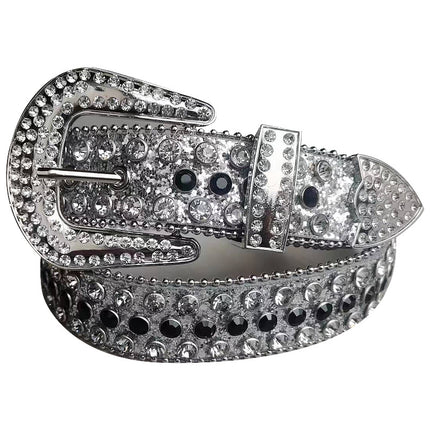Women's Belt with Rhinestone Inlay Decoration, Versatile for Jeans, Bbsimon Belt Manufacturer Wholesale, Personalized and Trendy